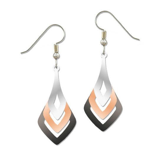 Tri-color Drop Earrings
