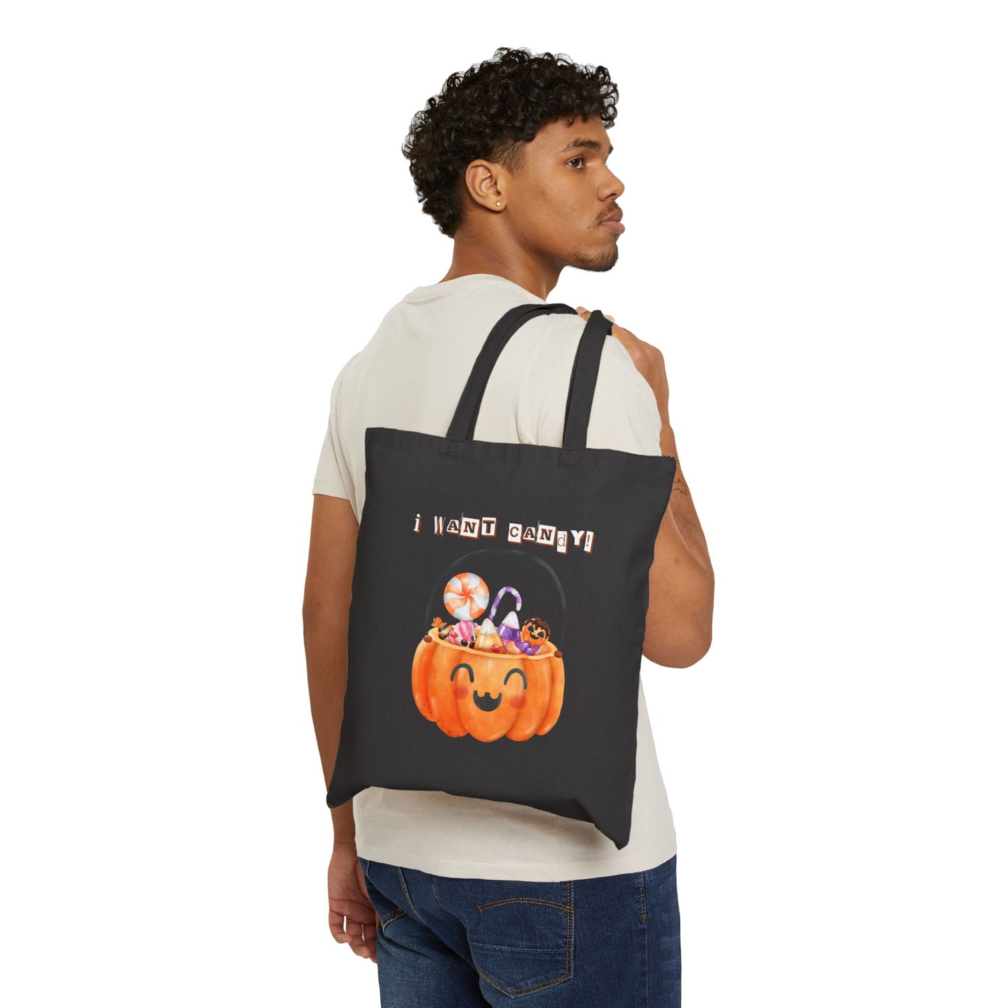 Halloween Tote Bag-I Want Candy