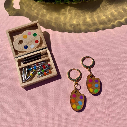 Paint Palette Earrings-Mini