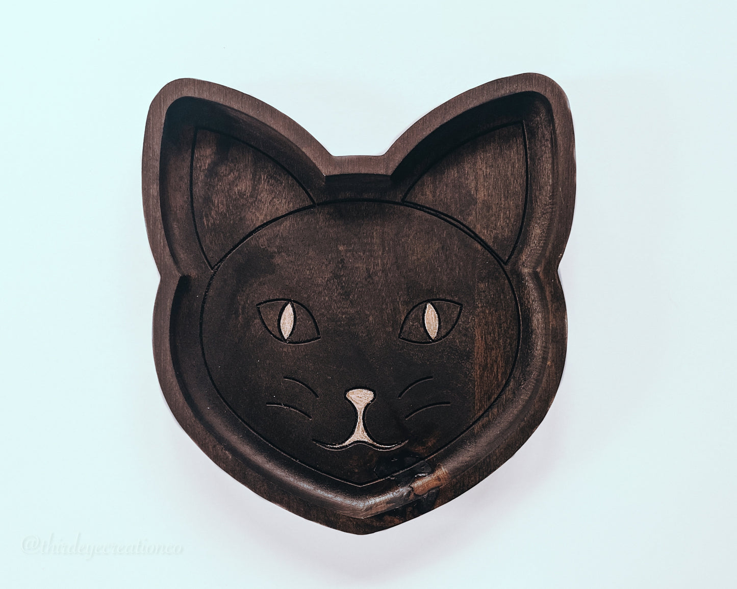 Cat Wood Catchall Tray