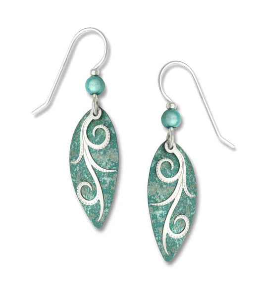 Aqua Leaf Shape Earrings