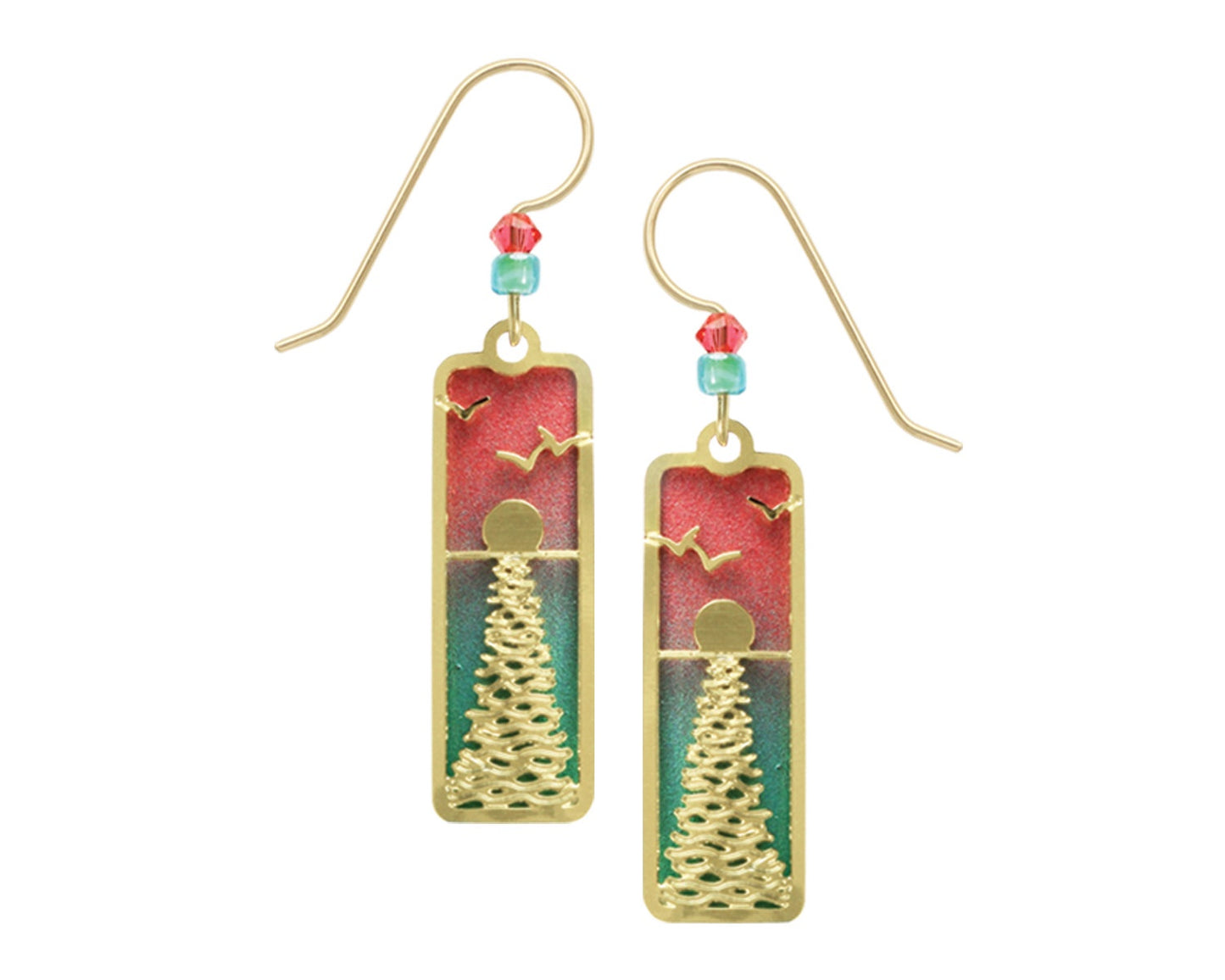 Ocean Sunset Earrings-Peach/Turquoise