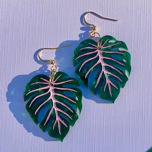 Monstera Earrings-Mini