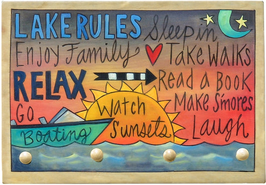 Key Ring Plaque-Lake Rules