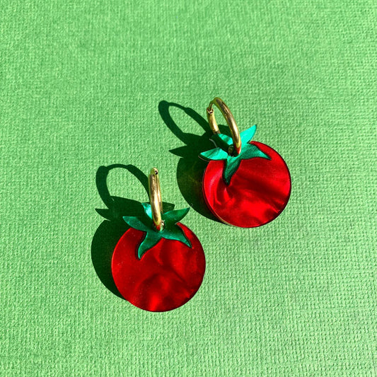 Tiny Tomato Earrings