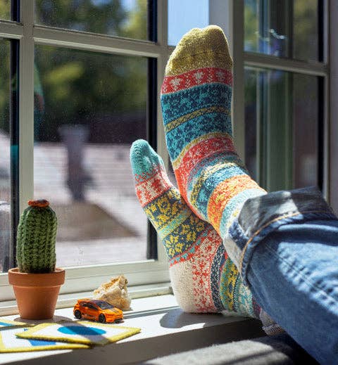 Mismatched Crew Socks-Spritz