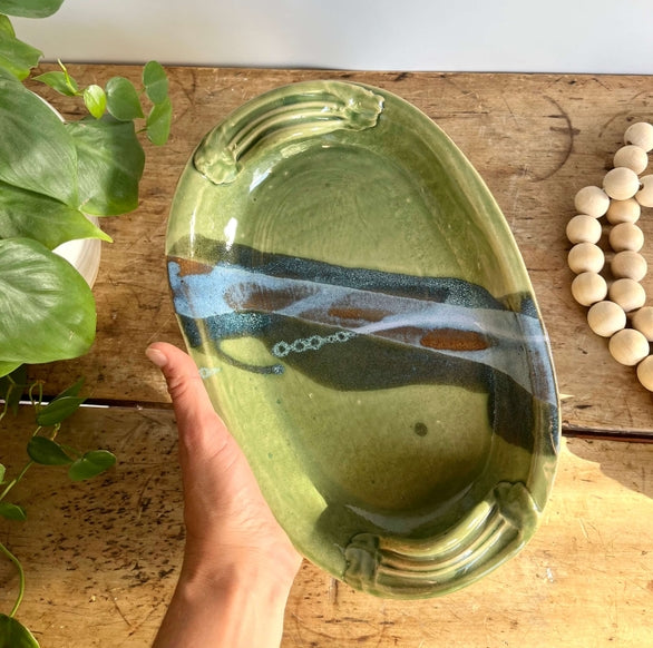 Oval Bowl-Green
