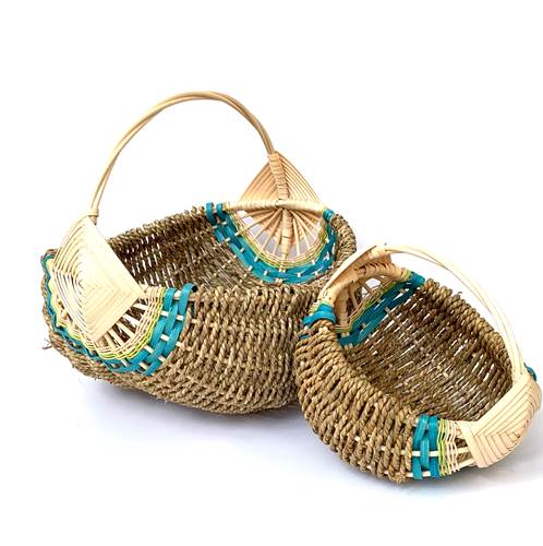 Sea Grass Basket-Aqua