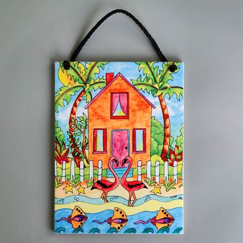 Flamingo Love Cottage Tile