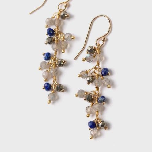 Blue Moon Cluster Earrings