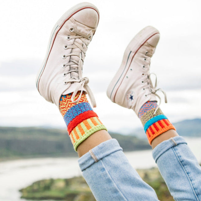 Mismatched Crew Socks-Cosmos