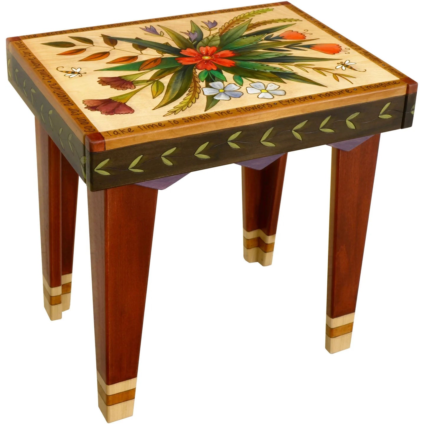 Rectangle End Table-Elegant Floral