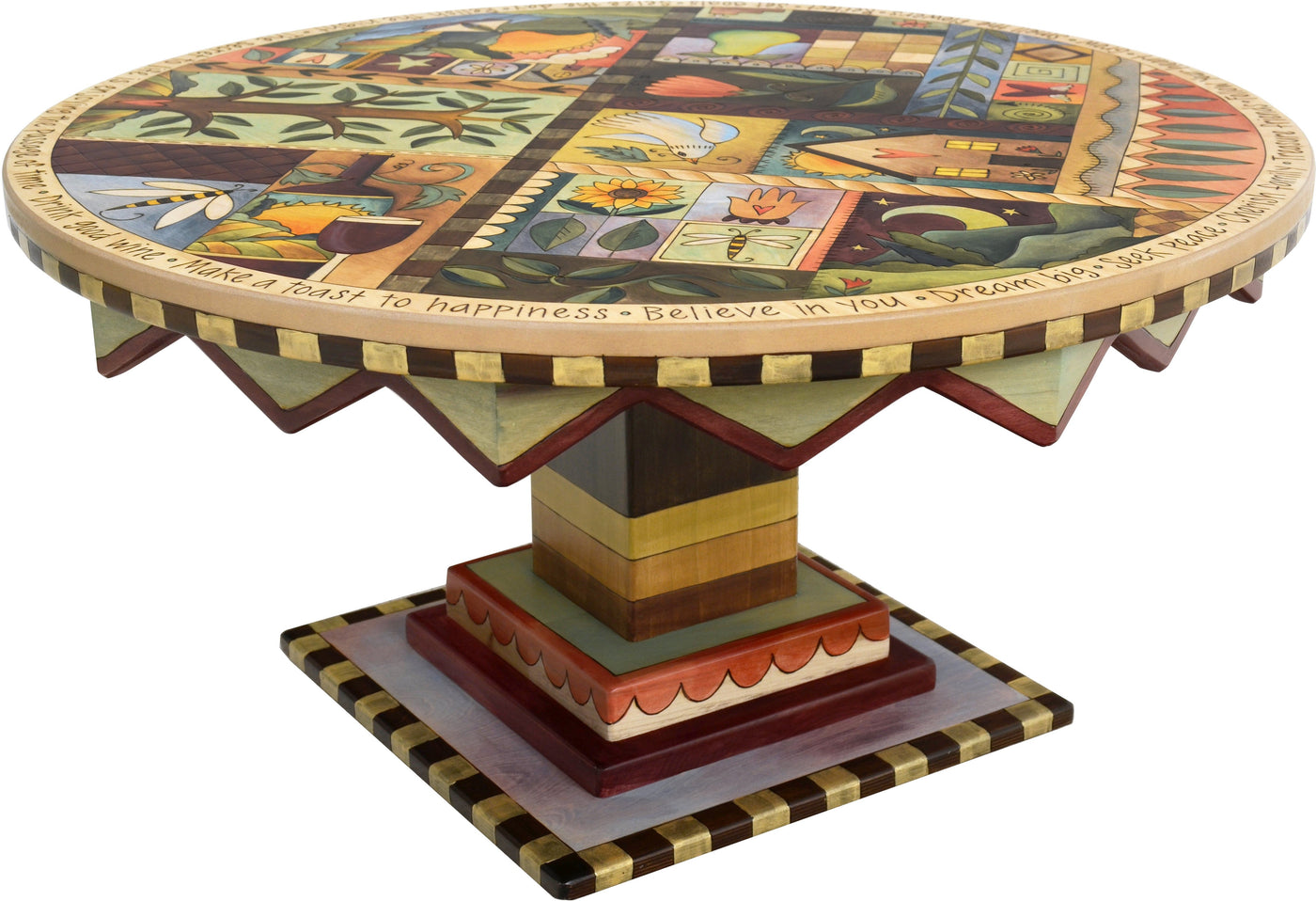 Round Coffee Table 36"-Tree Patchwork