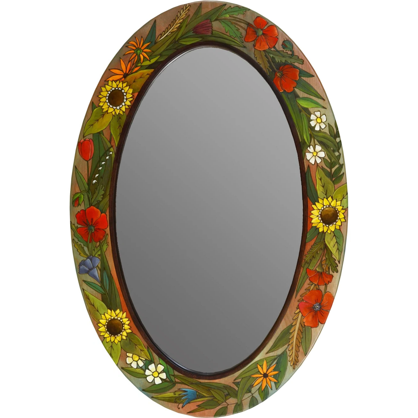 Oval Mirror-Flower Garden