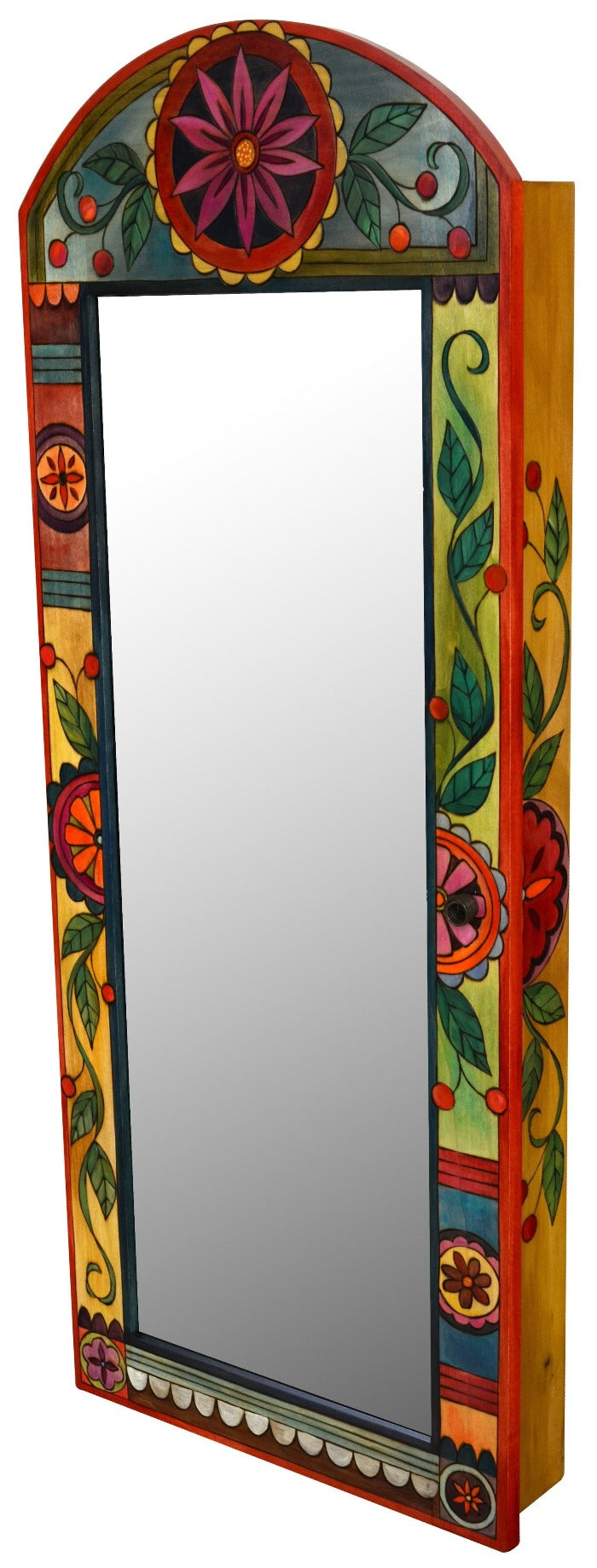 Jewelry Cabinet & Mirror-Contemporary Floral