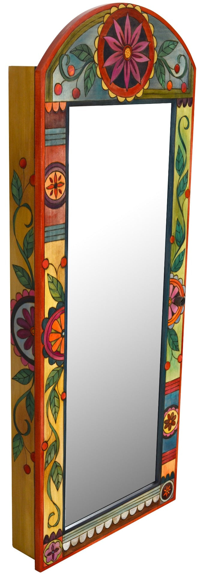 Jewelry Cabinet & Mirror-Contemporary Floral