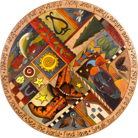 Lazy Susan 24"-Western Patchwork