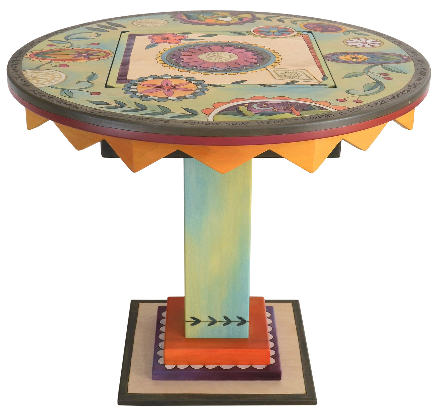 Flip-top Game Table-Contemporary Floral