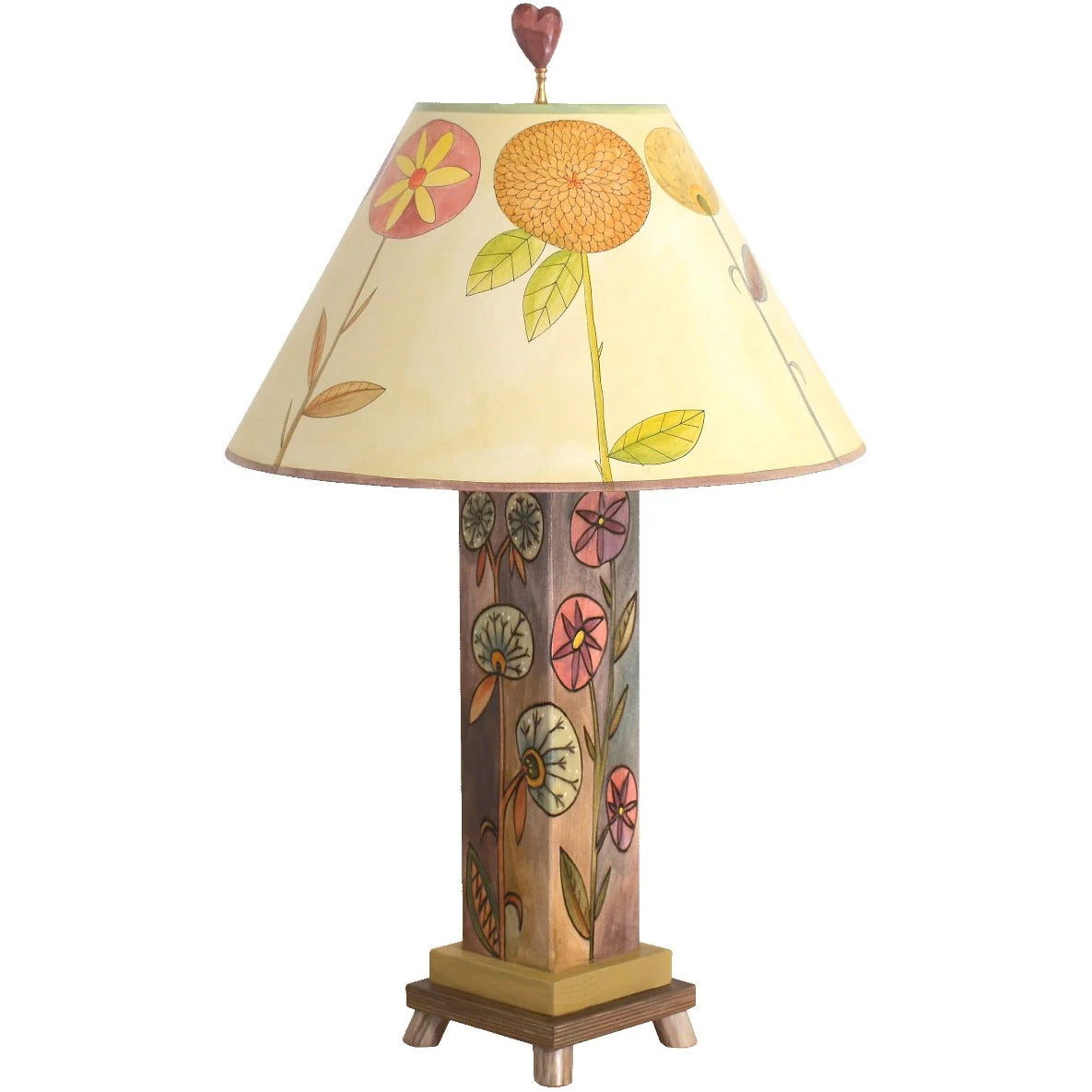 Box Table Lamp-Elegant Floral