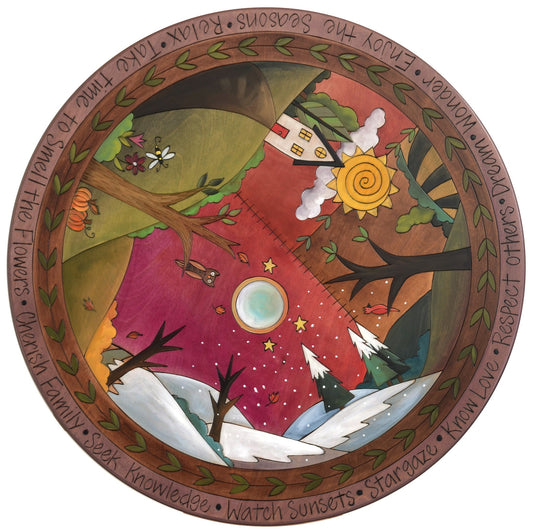 Lazy Susan 24"-Four Seasons Landscape