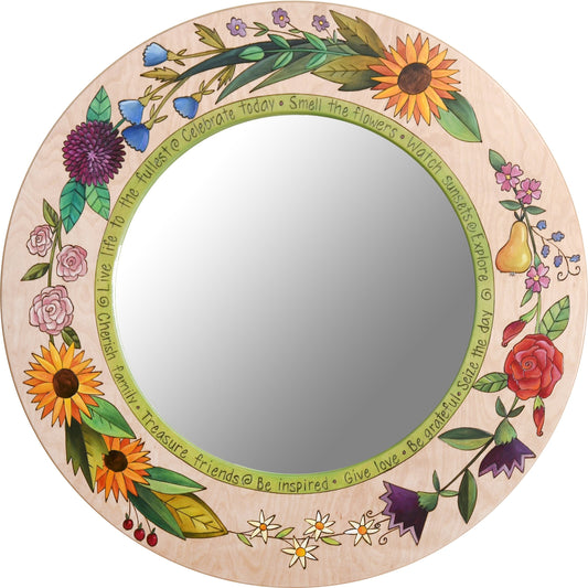 Mirror-Lg, Circle-Floral