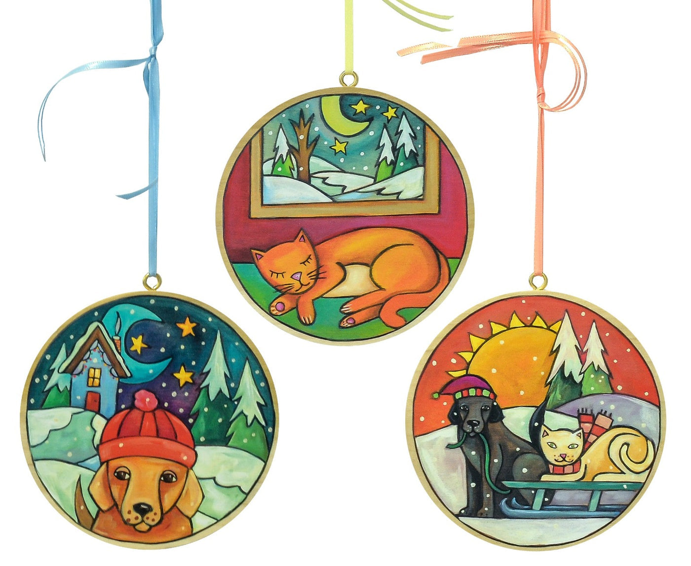 Cat & Dog Christmas Ornaments-Set of 3