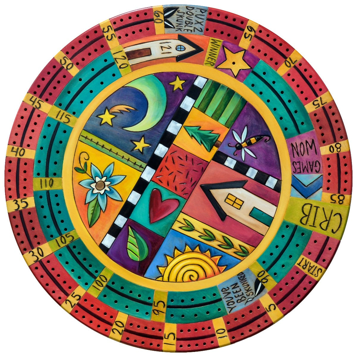 Cribbage Lazy Susan 20"-Colorful Icons