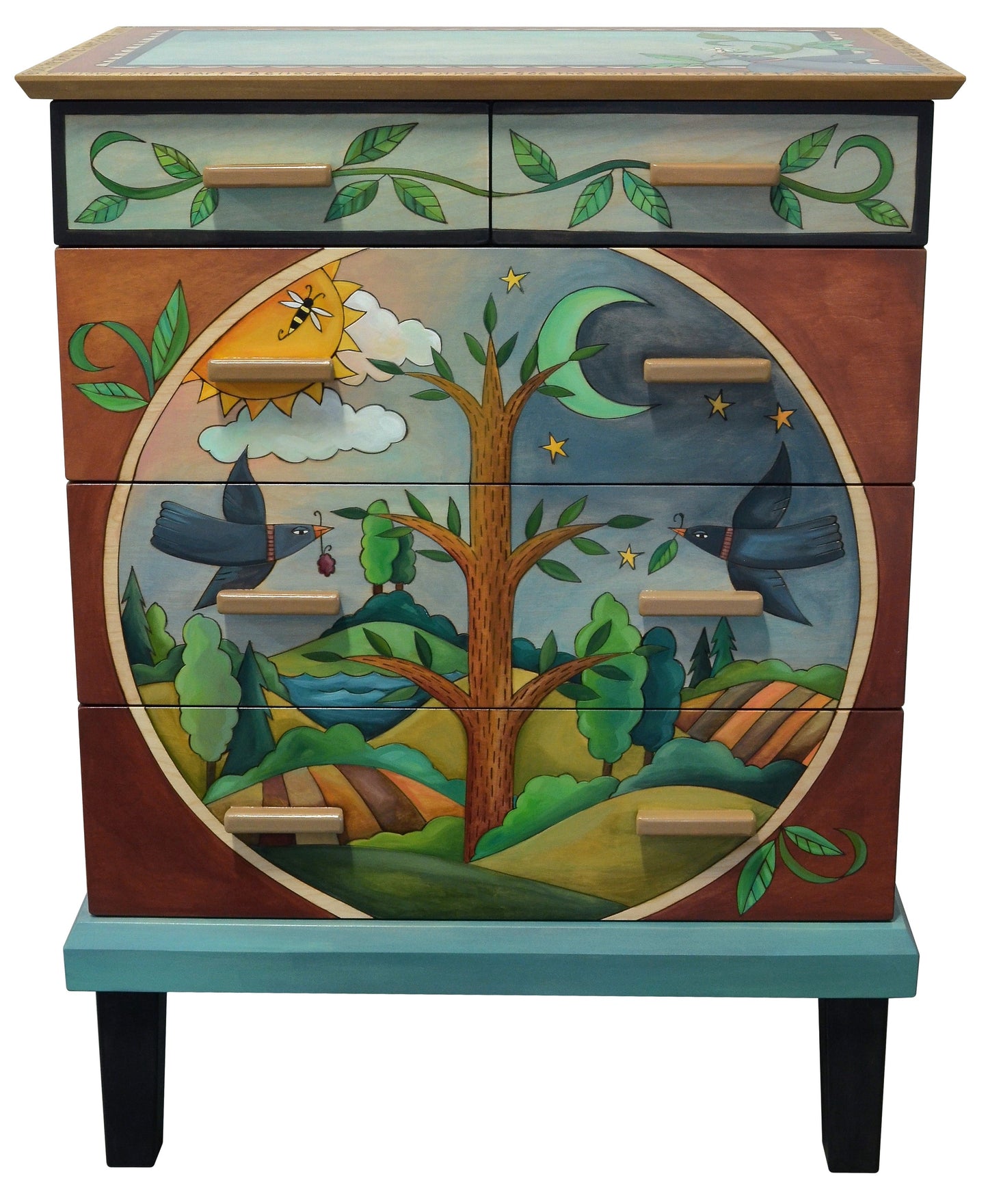 Tall Dresser-Tree & Birds