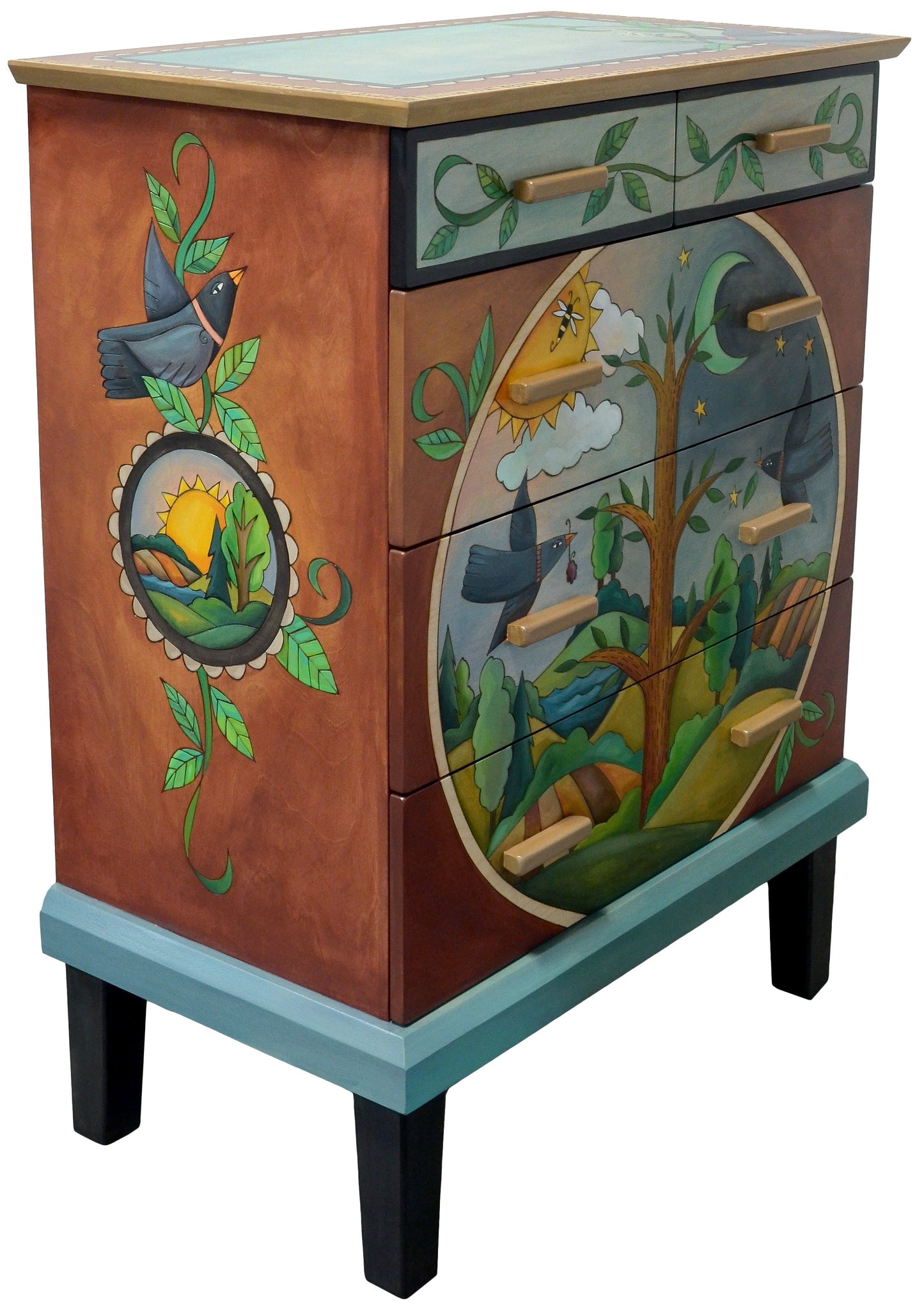 Tall Dresser-Tree & Birds
