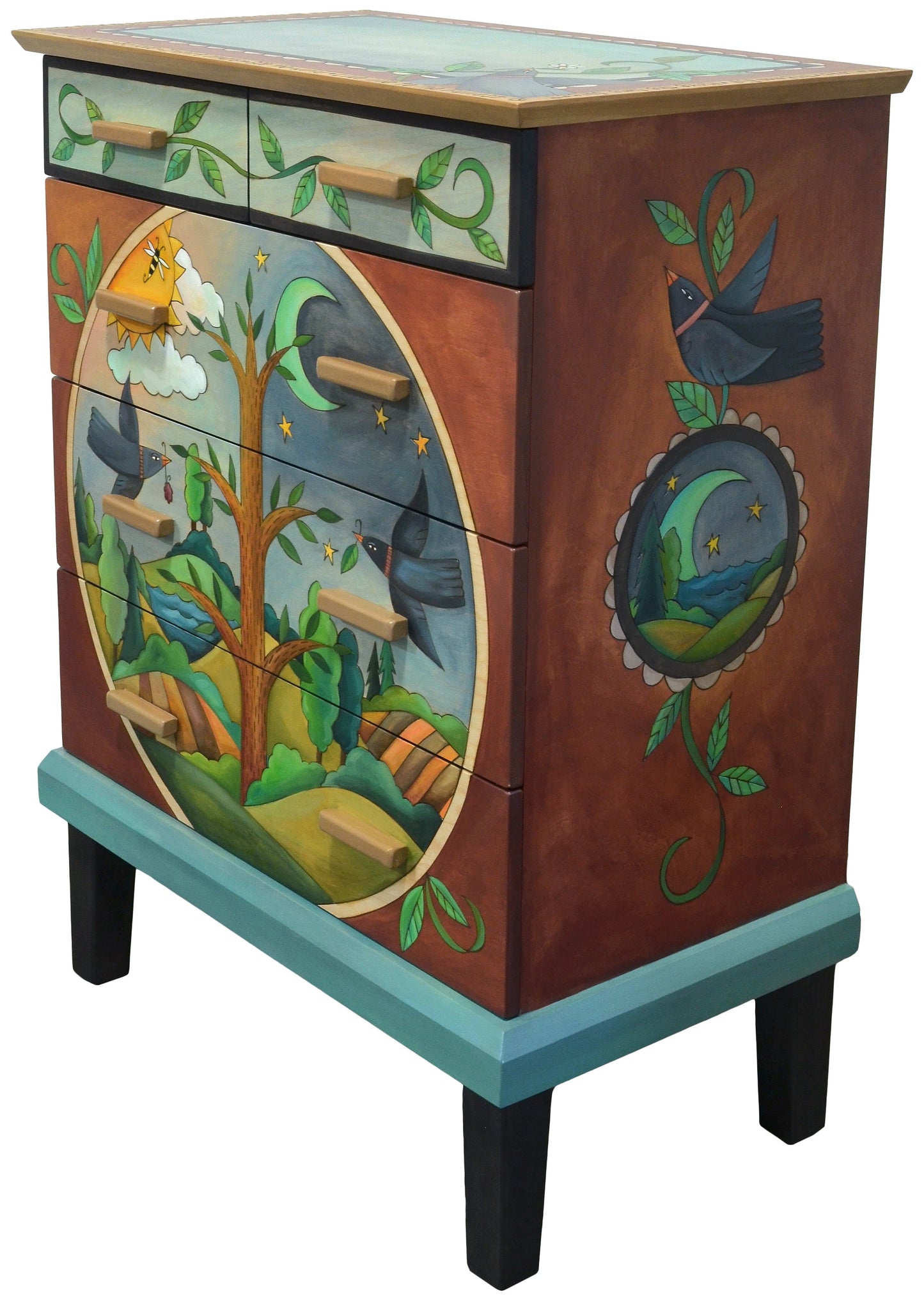 Tall Dresser-Tree & Birds
