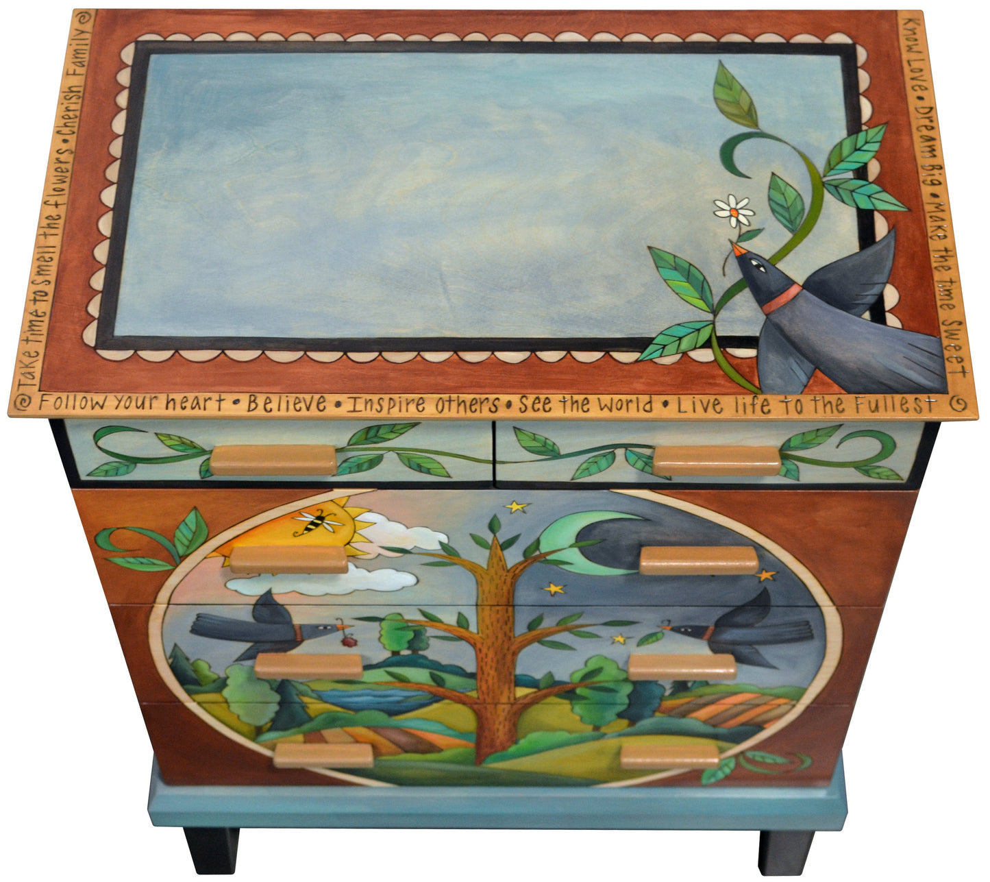 Tall Dresser-Tree & Birds