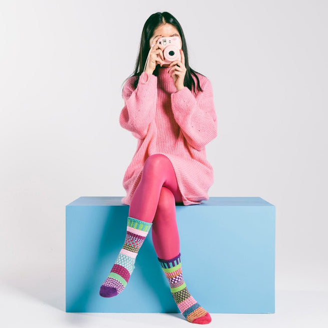 Mismatched Crew Socks-Dahlia