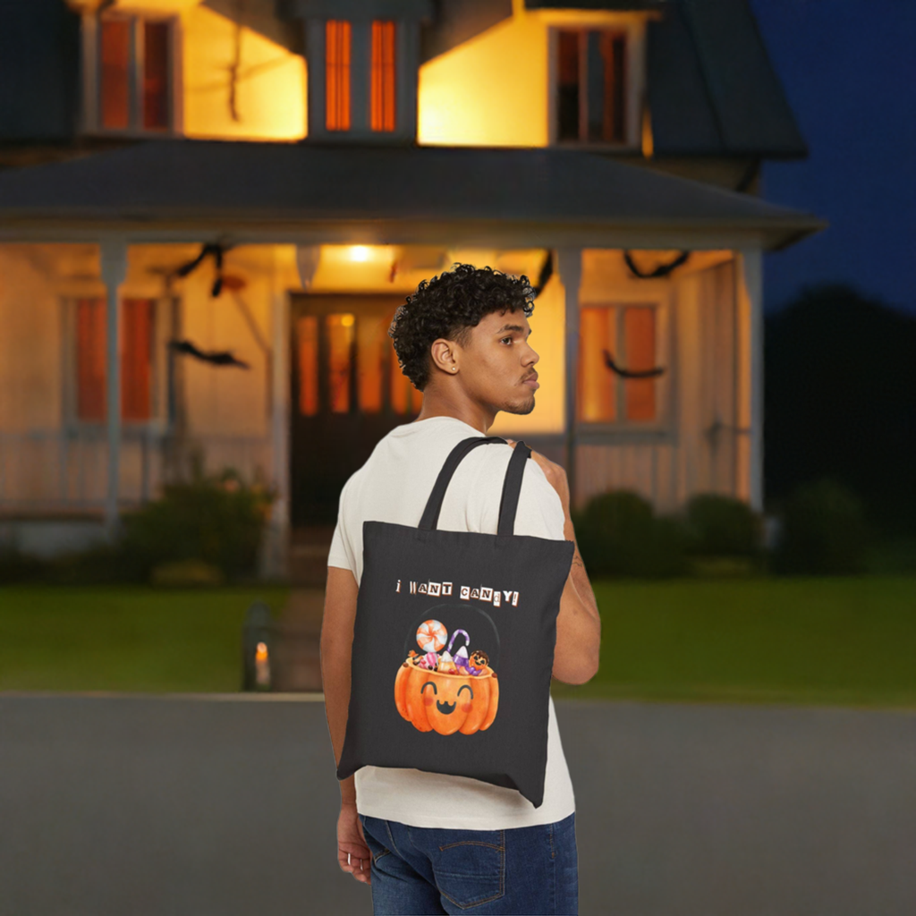 Halloween Tote Bag-I Want Candy