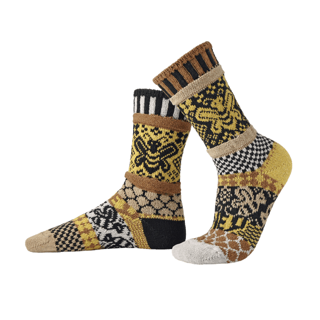 Mismatched Crew Socks-Honeybee