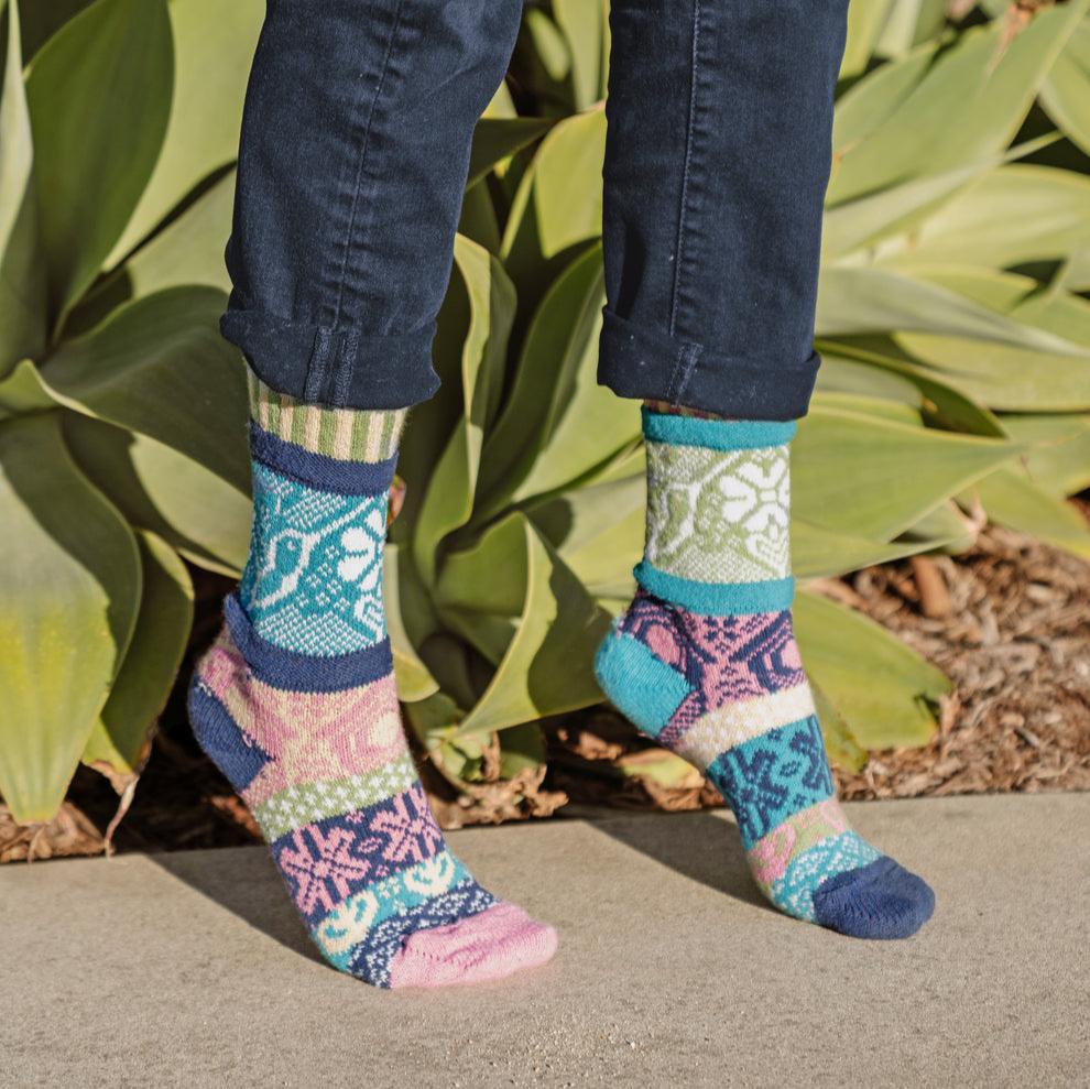 Mismatched Crew Socks-Hummingbird