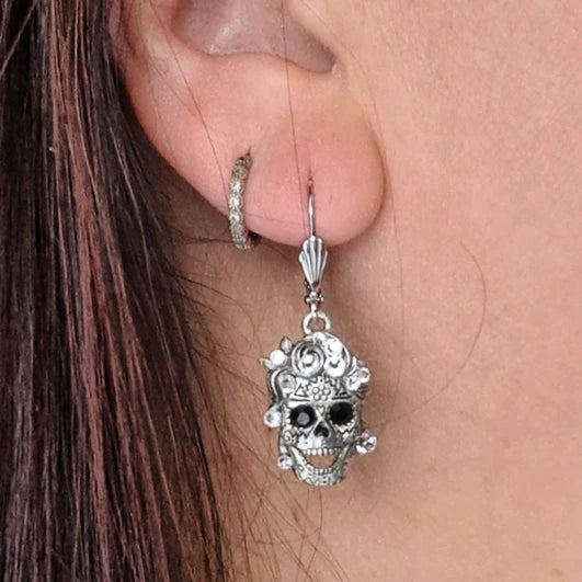 Crystal Sugar Skull Earrings