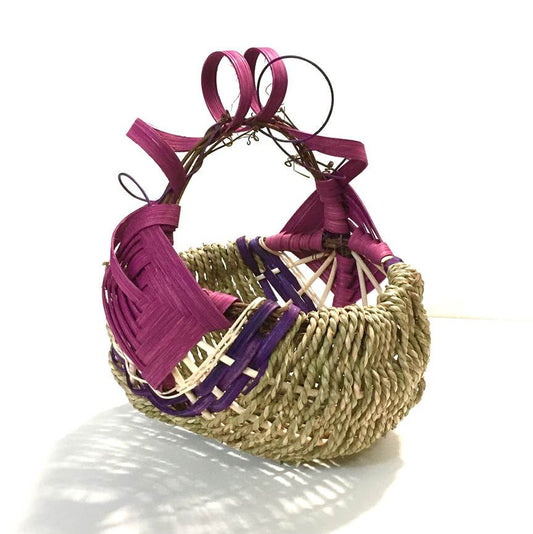 Grapevine Handle Basket-Magenta