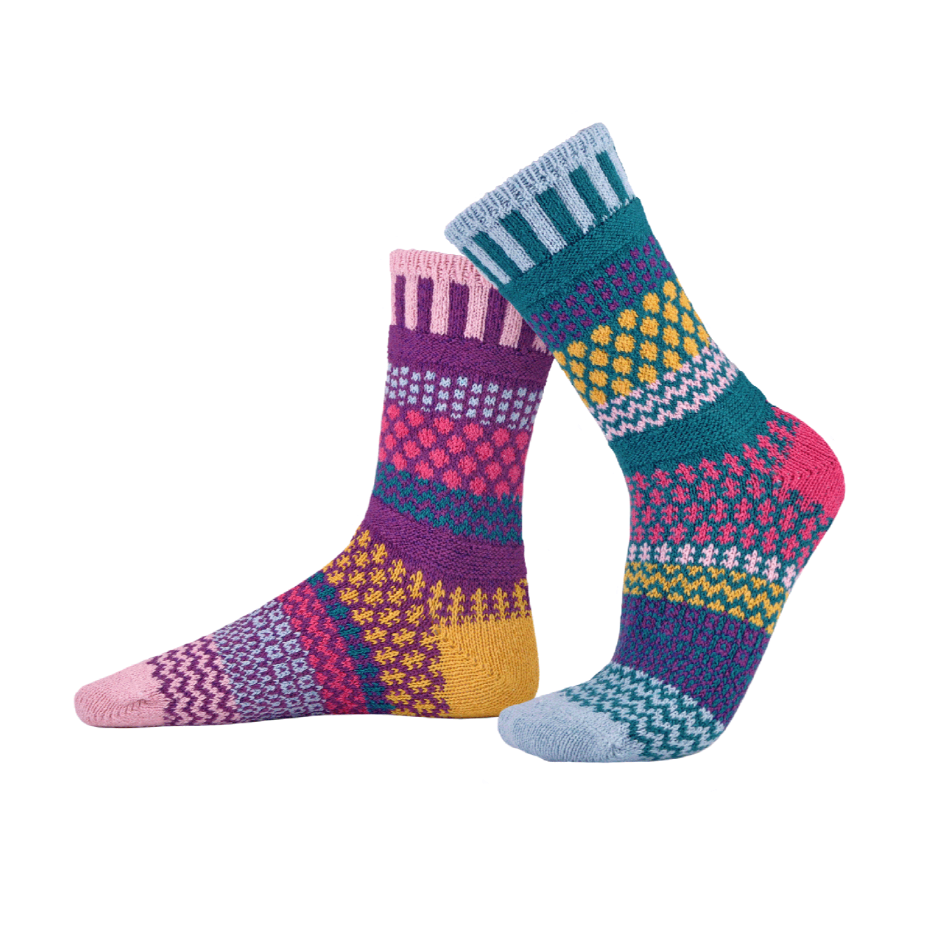 Mismatched Crew Socks-Petunia