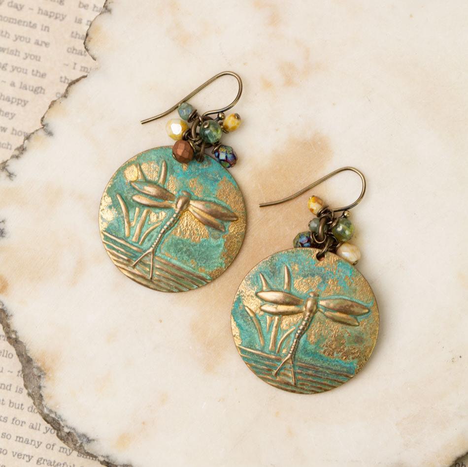 Rustic Creek Dragonfly Earrings