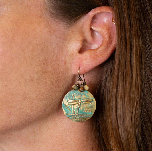 Rustic Creek Dragonfly Earrings