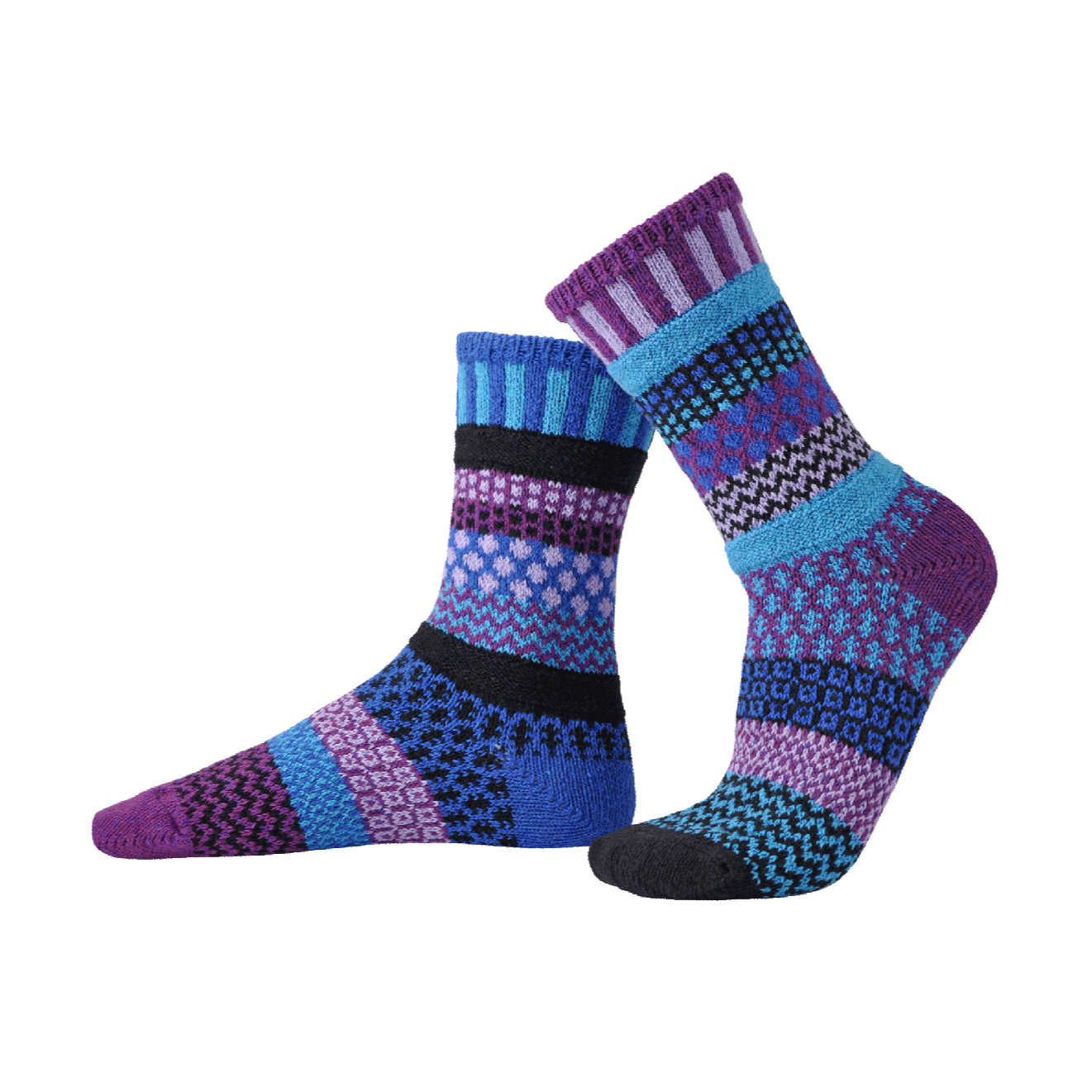 Mismatched Crew Socks-Raspberry