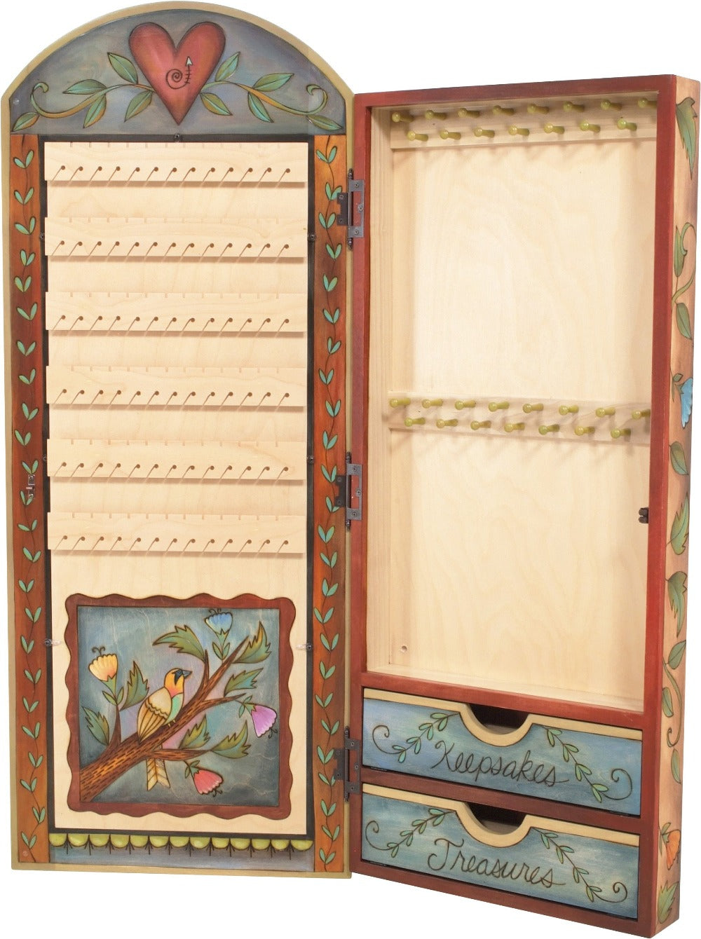 Jewelry Cabinet & Mirror-Birds