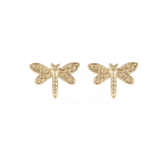 Dragonfly Post Earrings-Gold
