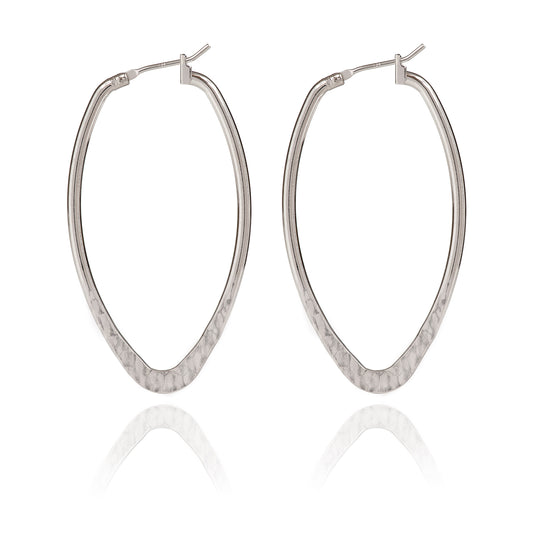Hammered Olive Hoop Earrings