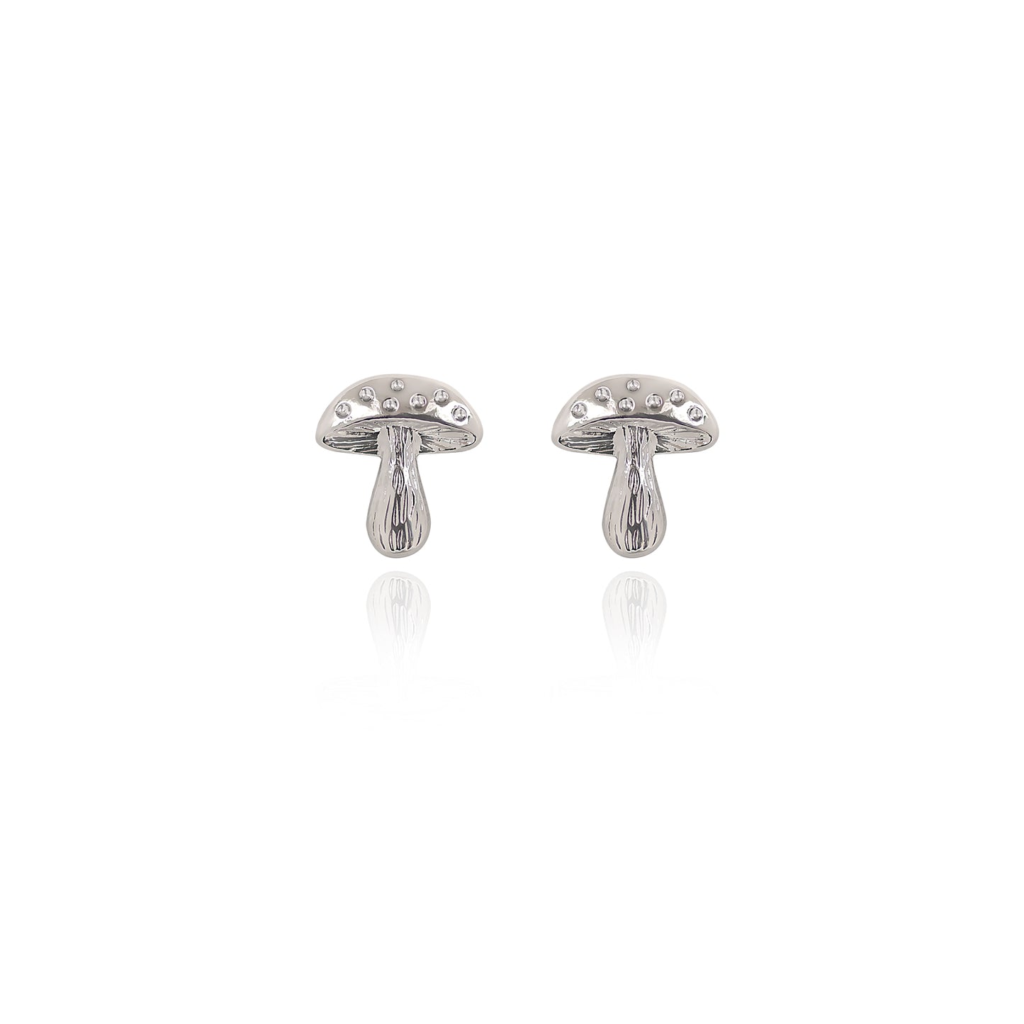 Mushroom Earrings-Silver