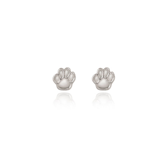 Paw Print Earrings-Silver