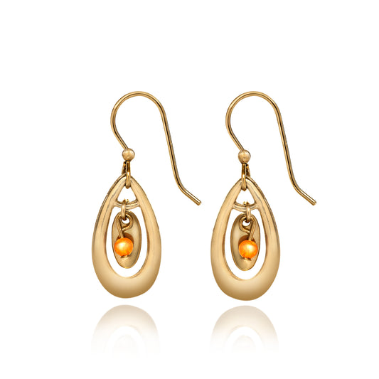 Open Oval Earrings-Gold