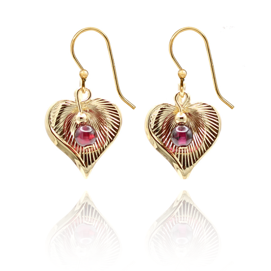 Ribbed Heart Earrings-Gold
