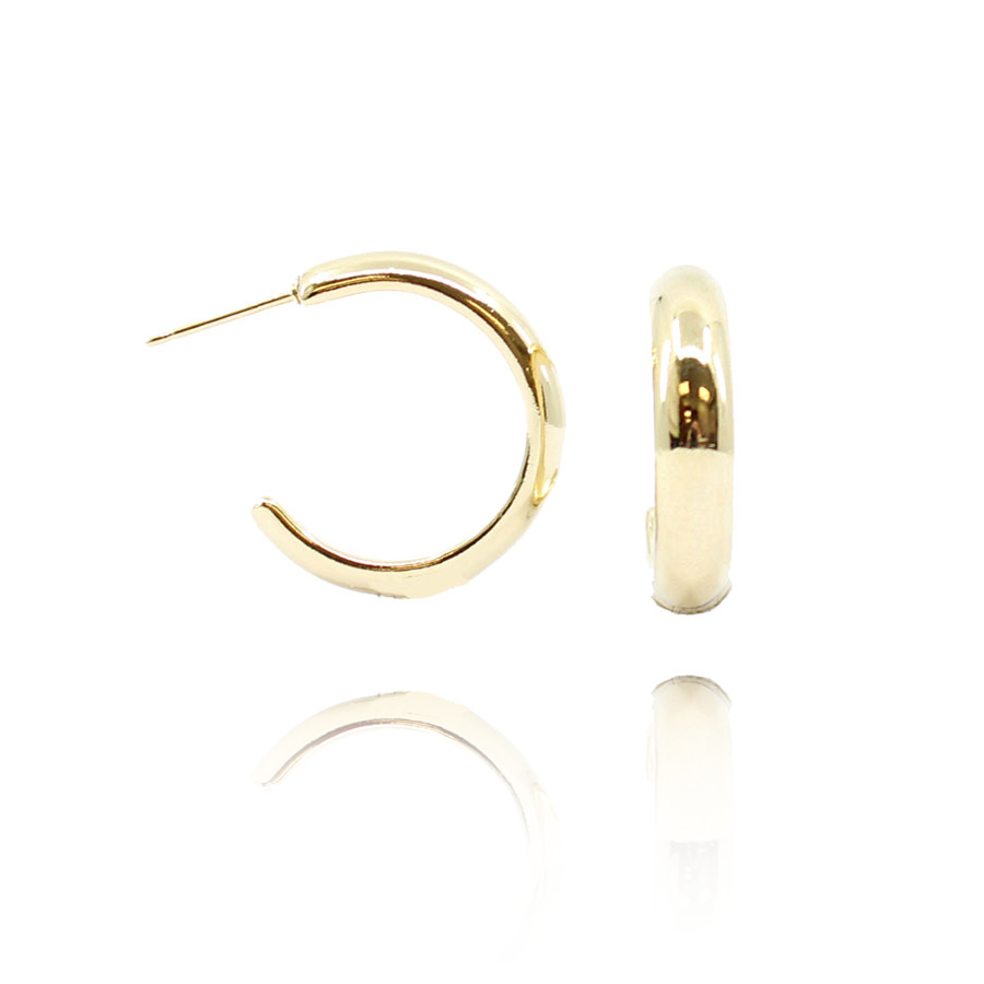 Chunky Hoop Earrings-Gold