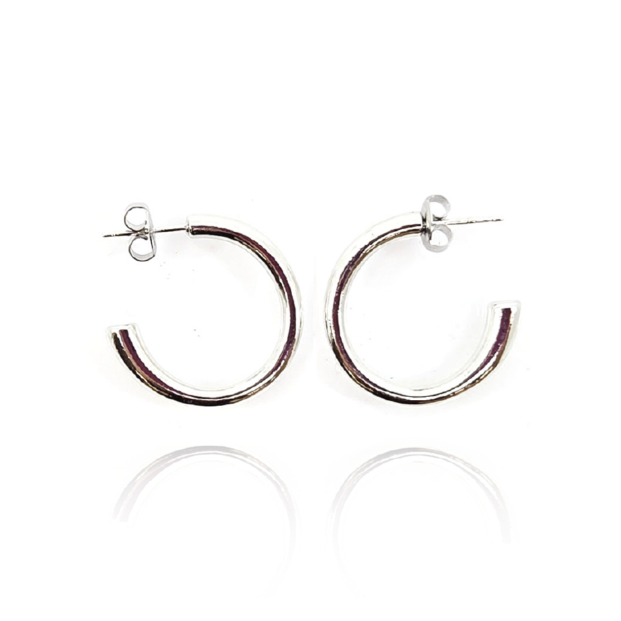 Graduating Hoop Earrings-Silver